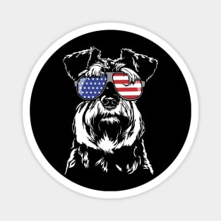 Proud Miniature Schnauzer American Flag patriotic dog Magnet